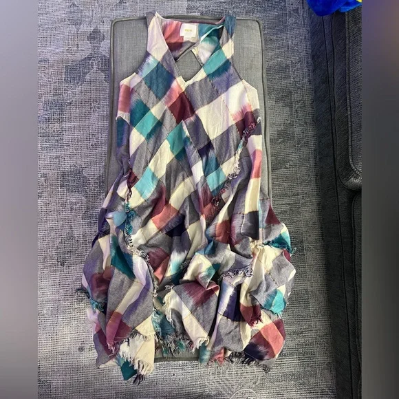 Multicolor Plaid Sleeveless Dress - Picture 2 of 6